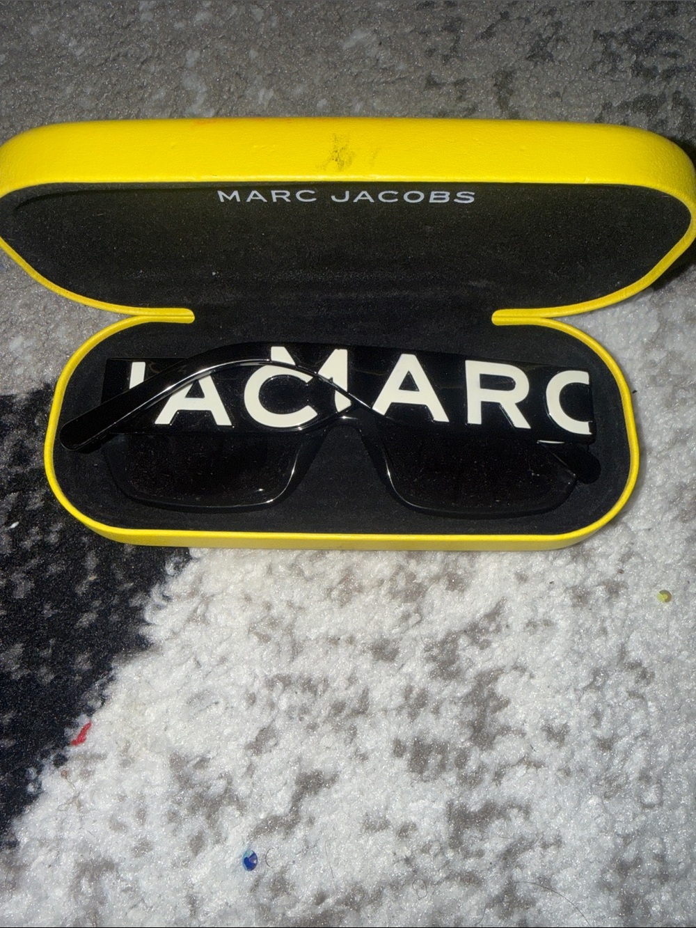 Marc Jacobs Black Sunglasses with Yellow Branded Case